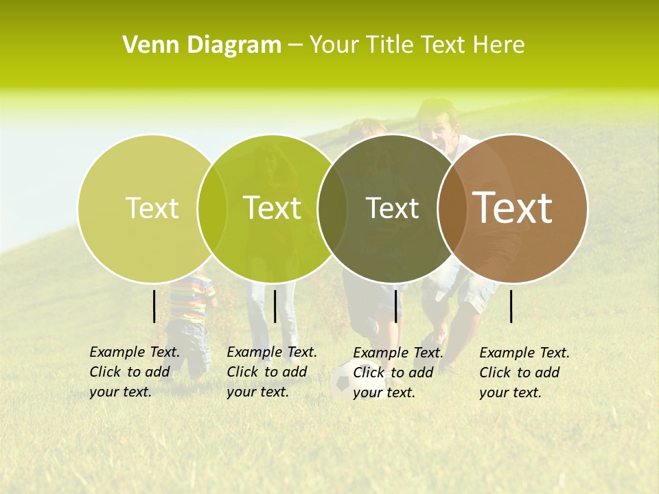 A Family Playing With A Soccer Ball In A Field PowerPoint Template