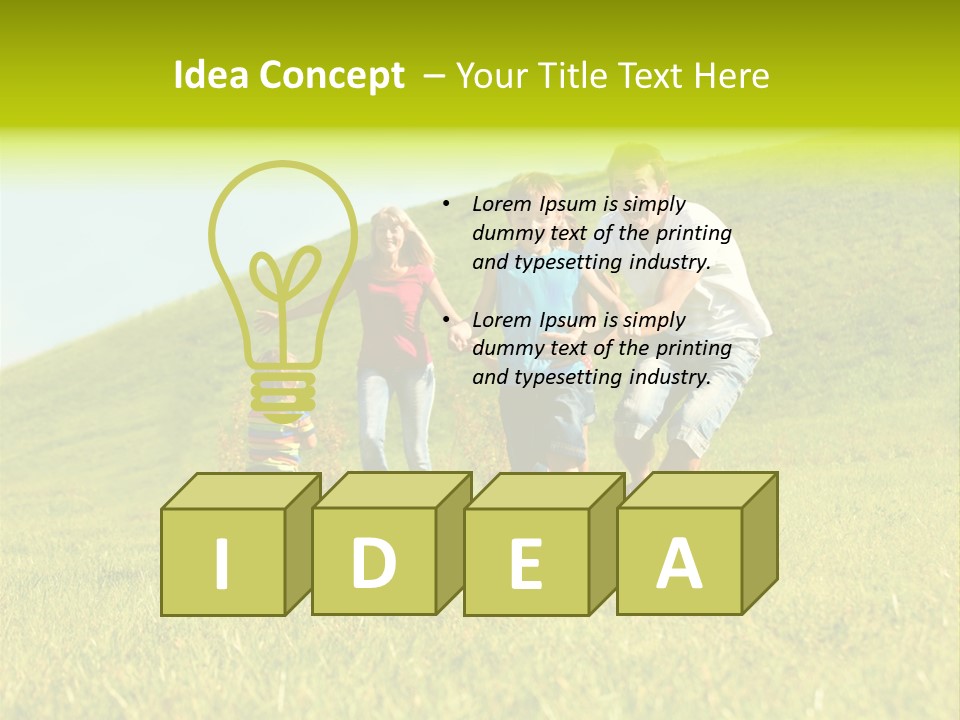 A Family Playing With A Soccer Ball In A Field PowerPoint Template