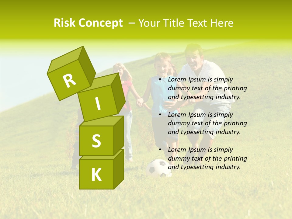 A Family Playing With A Soccer Ball In A Field PowerPoint Template
