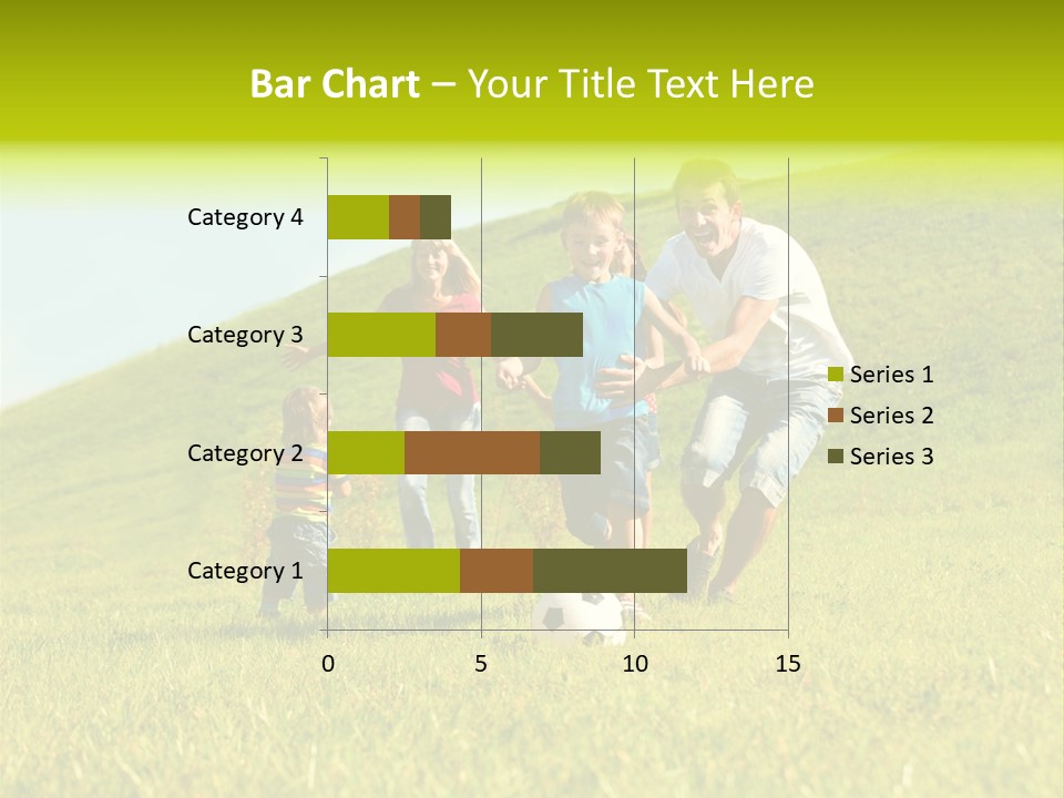 A Family Playing With A Soccer Ball In A Field PowerPoint Template