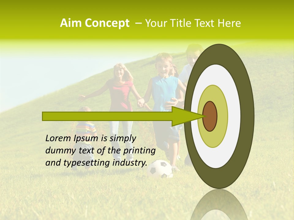 A Family Playing With A Soccer Ball In A Field PowerPoint Template