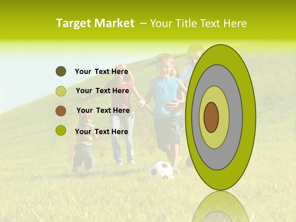 A Family Playing With A Soccer Ball In A Field PowerPoint Template