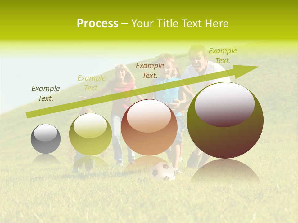 A Family Playing With A Soccer Ball In A Field PowerPoint Template