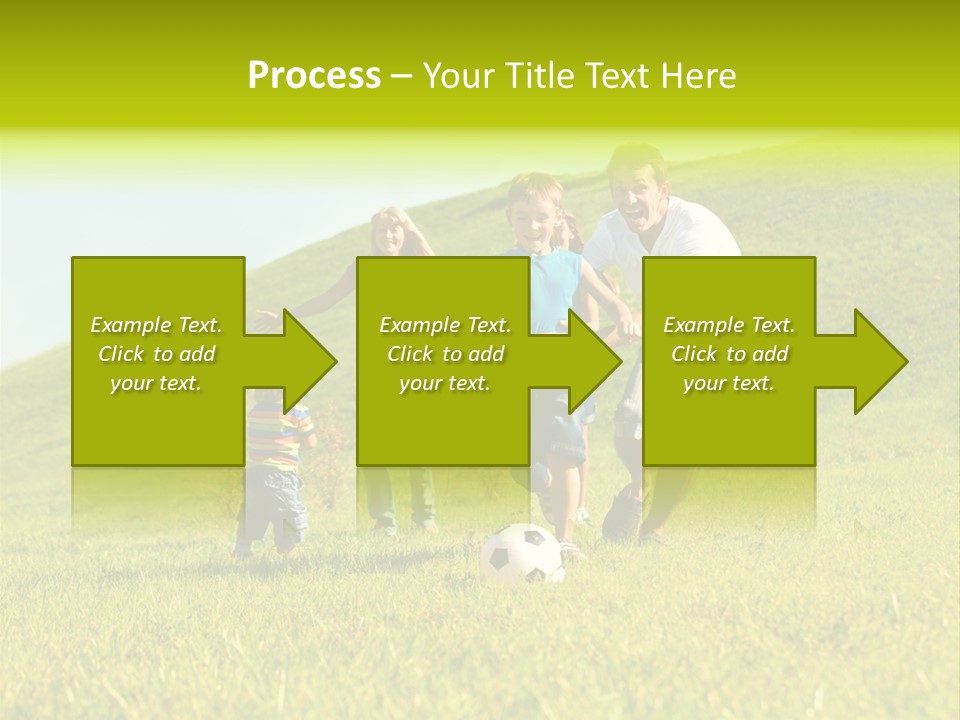 A Family Playing With A Soccer Ball In A Field PowerPoint Template