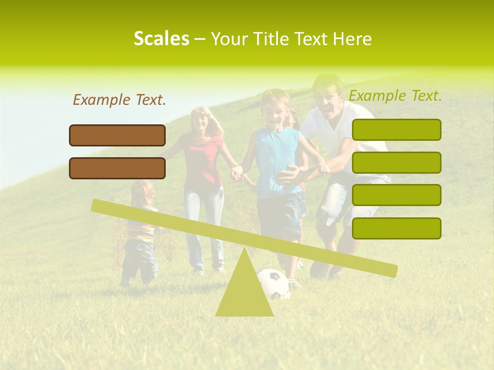 A Family Playing With A Soccer Ball In A Field PowerPoint Template