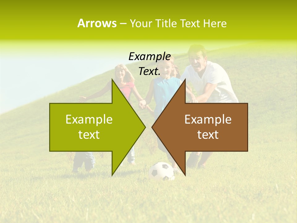 A Family Playing With A Soccer Ball In A Field PowerPoint Template