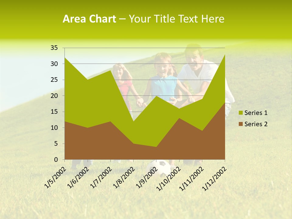 A Family Playing With A Soccer Ball In A Field PowerPoint Template