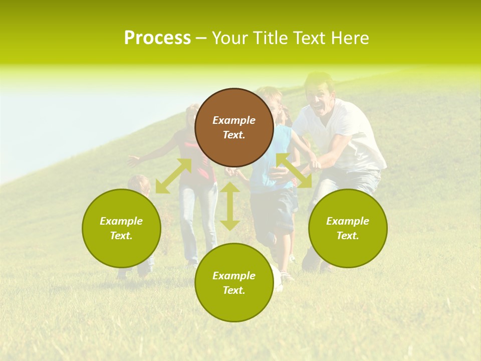 A Family Playing With A Soccer Ball In A Field PowerPoint Template