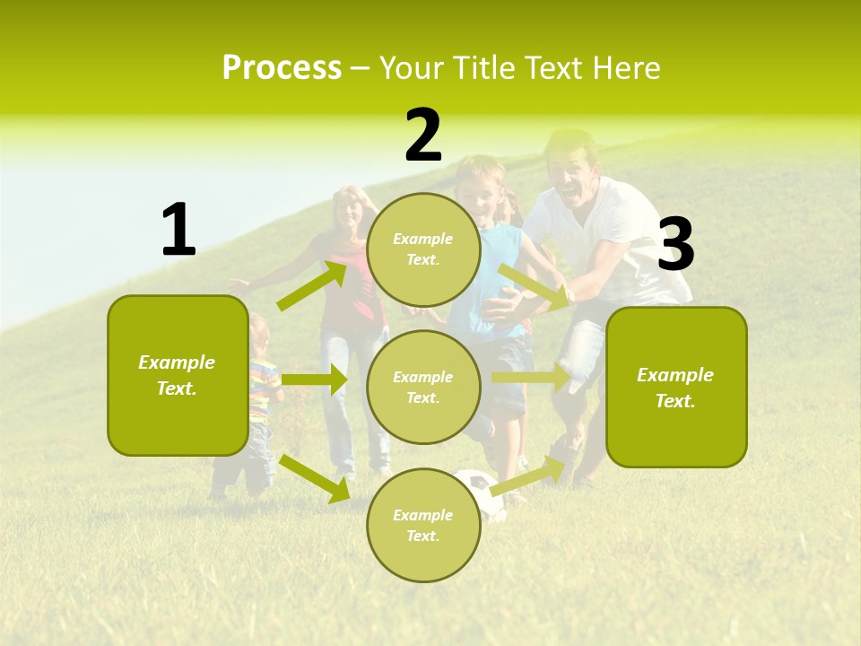 A Family Playing With A Soccer Ball In A Field PowerPoint Template