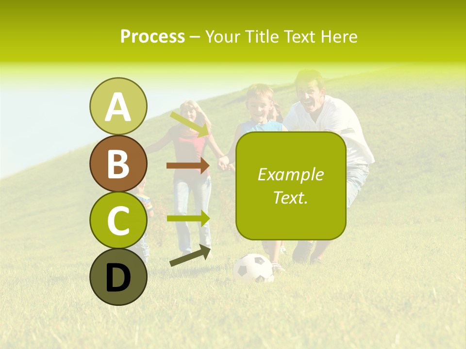 A Family Playing With A Soccer Ball In A Field PowerPoint Template