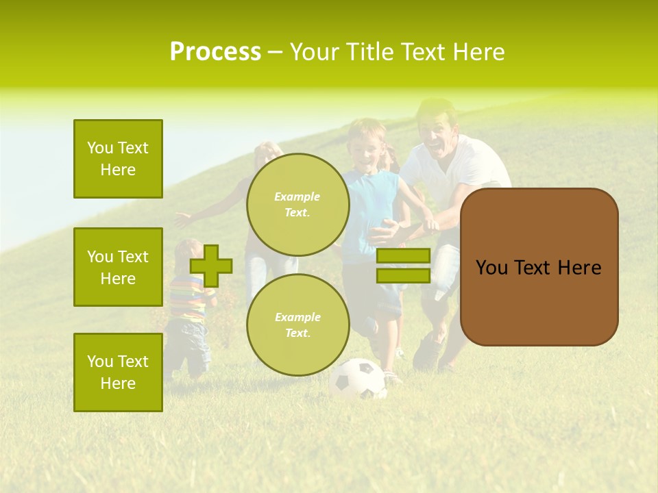 A Family Playing With A Soccer Ball In A Field PowerPoint Template
