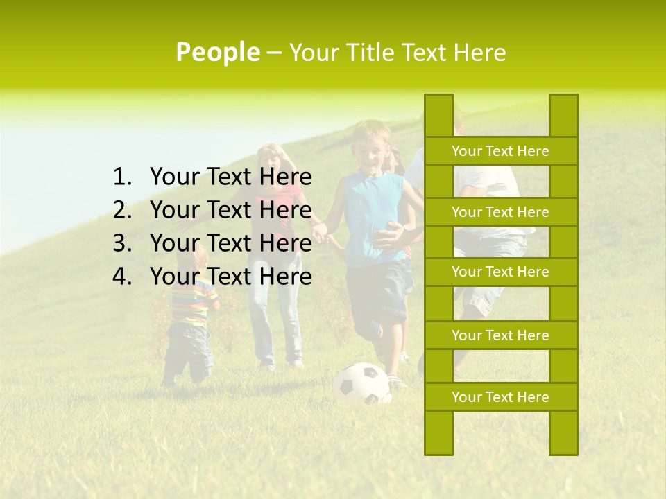 A Family Playing With A Soccer Ball In A Field PowerPoint Template