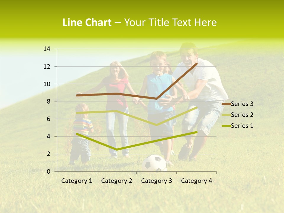 A Family Playing With A Soccer Ball In A Field PowerPoint Template