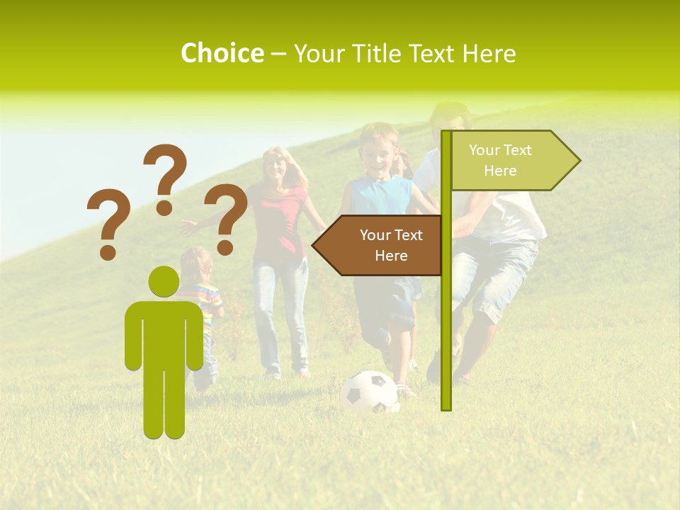 A Family Playing With A Soccer Ball In A Field PowerPoint Template