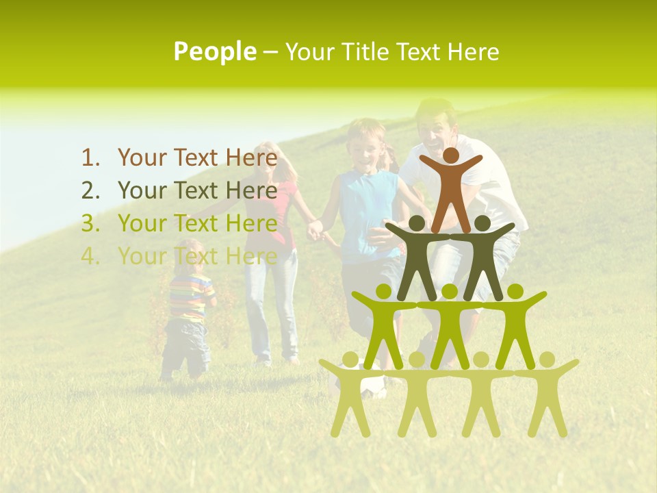 A Family Playing With A Soccer Ball In A Field PowerPoint Template