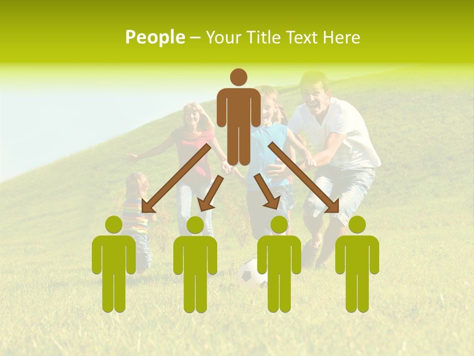 A Family Playing With A Soccer Ball In A Field PowerPoint Template