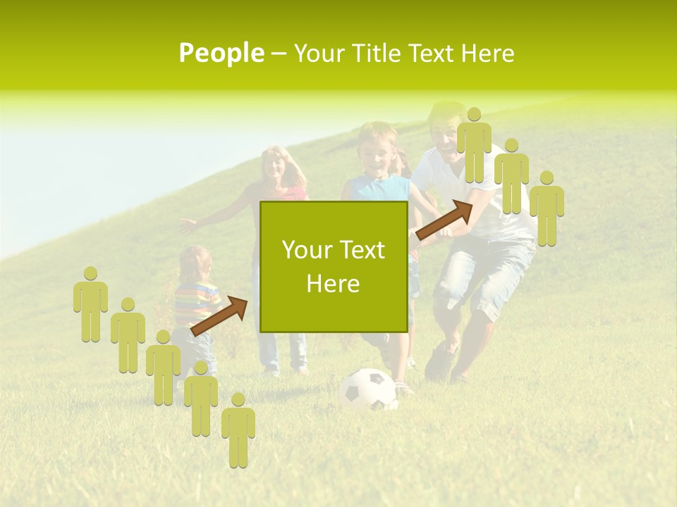 A Family Playing With A Soccer Ball In A Field PowerPoint Template