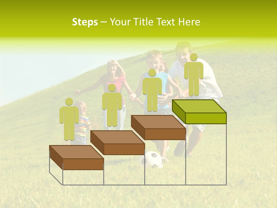 A Family Playing With A Soccer Ball In A Field PowerPoint Template