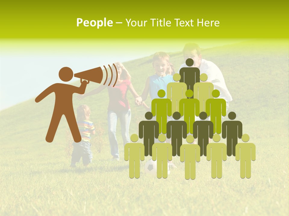 A Family Playing With A Soccer Ball In A Field PowerPoint Template