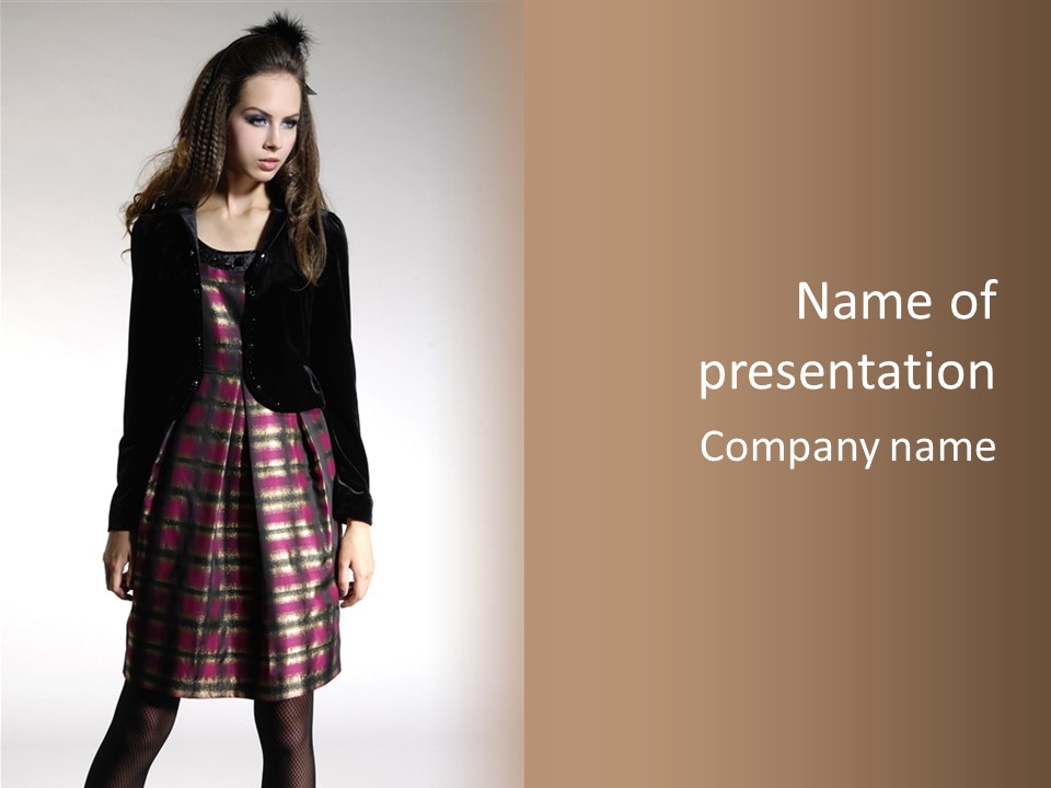 Stand Vogue Arm PowerPoint Template
