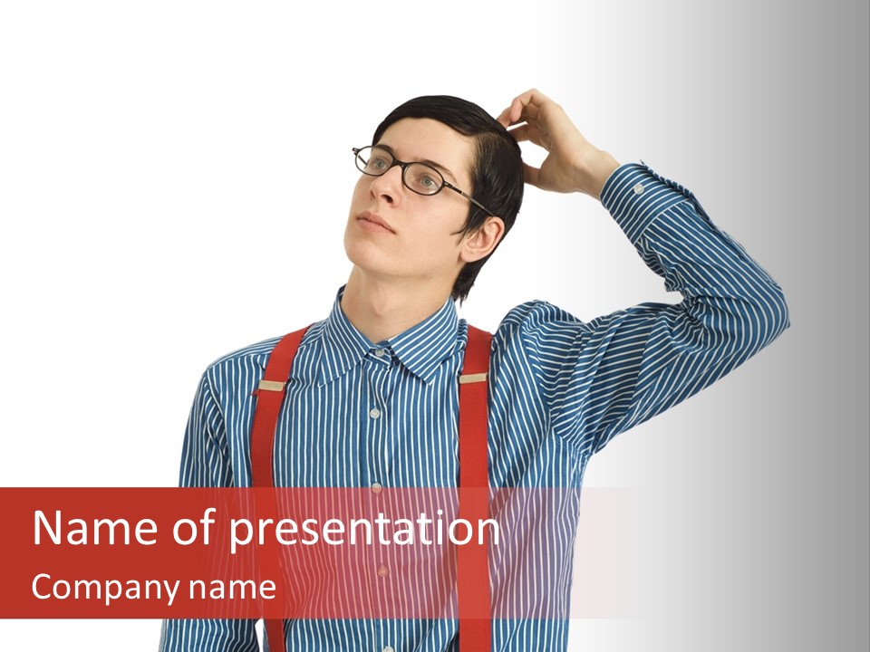 Man Male Nerd PowerPoint Template