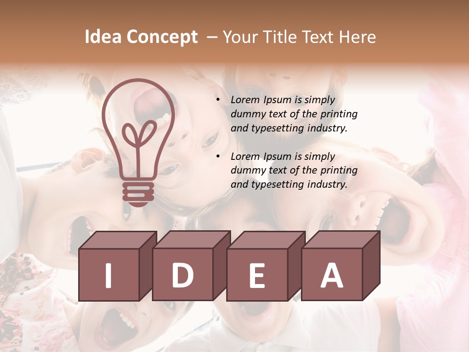 Company Children Happiness PowerPoint Template