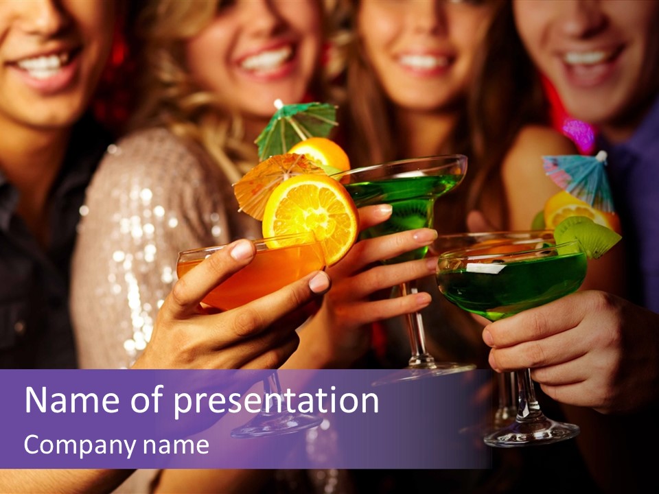 Guy Cocktail Gathering PowerPoint Template