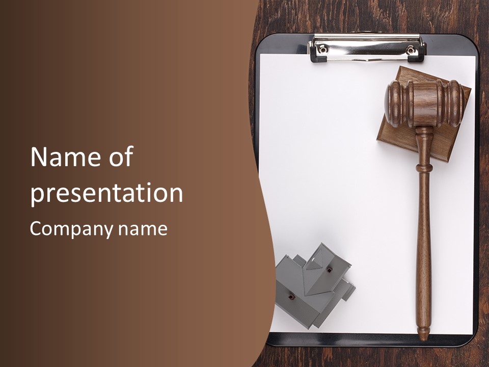 Auction Clipboard Foreclosure PowerPoint Template