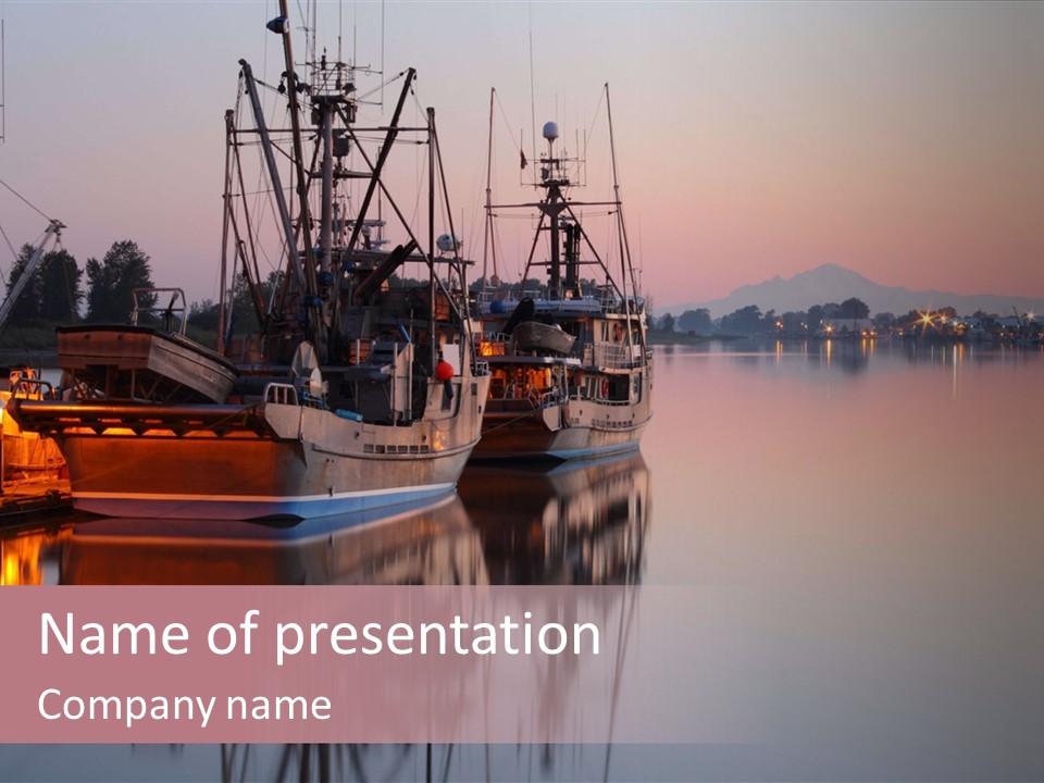 Sunlight Riverbank Marina PowerPoint Template