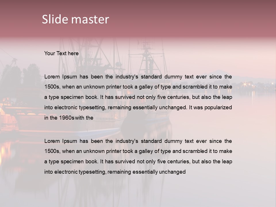 Sunlight Riverbank Marina PowerPoint Template