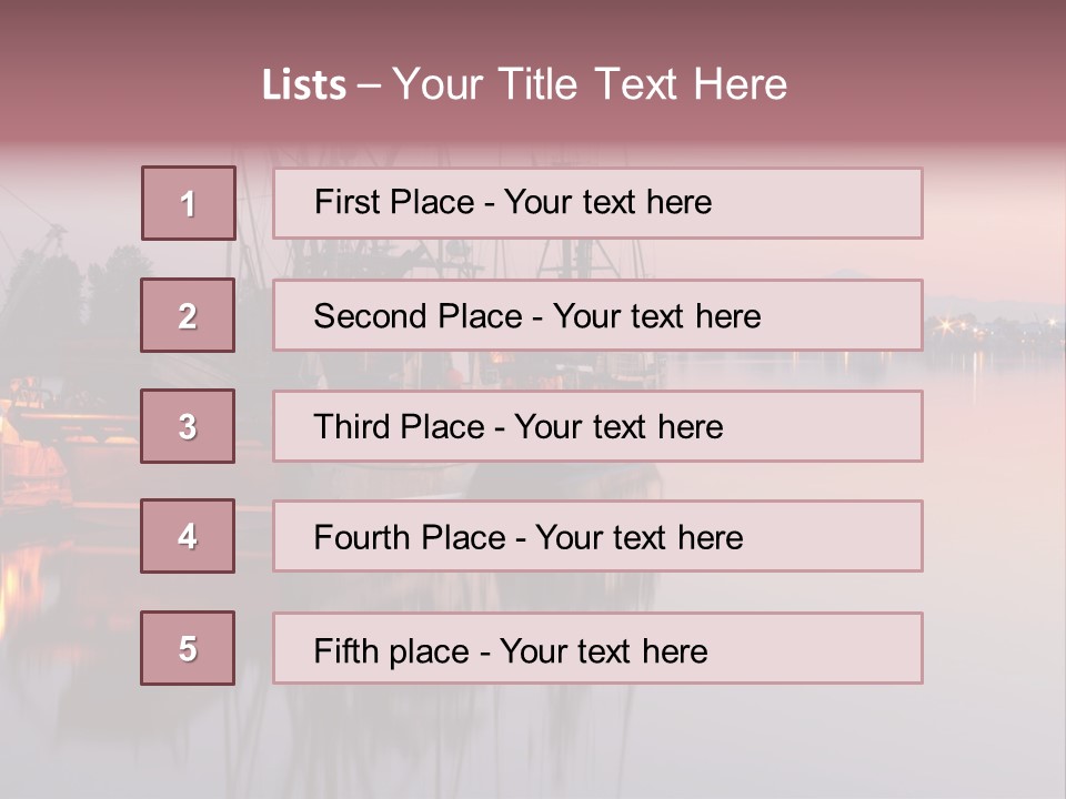 Sunlight Riverbank Marina PowerPoint Template
