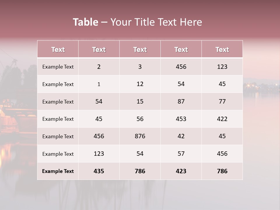 Sunlight Riverbank Marina PowerPoint Template