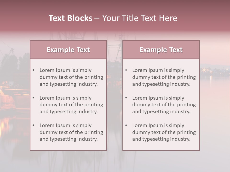 Sunlight Riverbank Marina PowerPoint Template