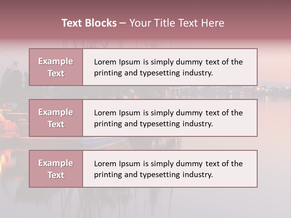 Sunlight Riverbank Marina PowerPoint Template