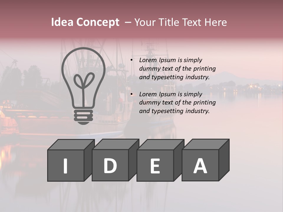 Sunlight Riverbank Marina PowerPoint Template