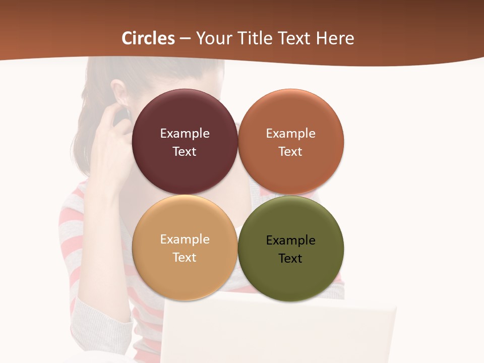 A Woman Sitting On The Floor Using A Laptop Computer PowerPoint Template