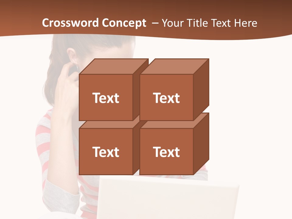 A Woman Sitting On The Floor Using A Laptop Computer PowerPoint Template