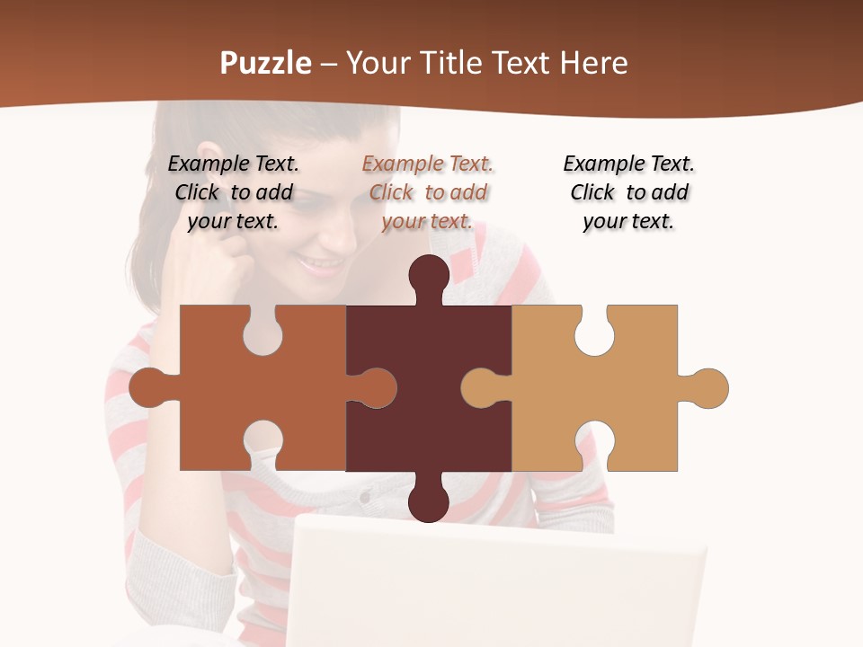 A Woman Sitting On The Floor Using A Laptop Computer PowerPoint Template