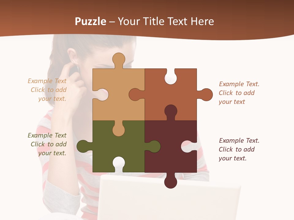 A Woman Sitting On The Floor Using A Laptop Computer PowerPoint Template