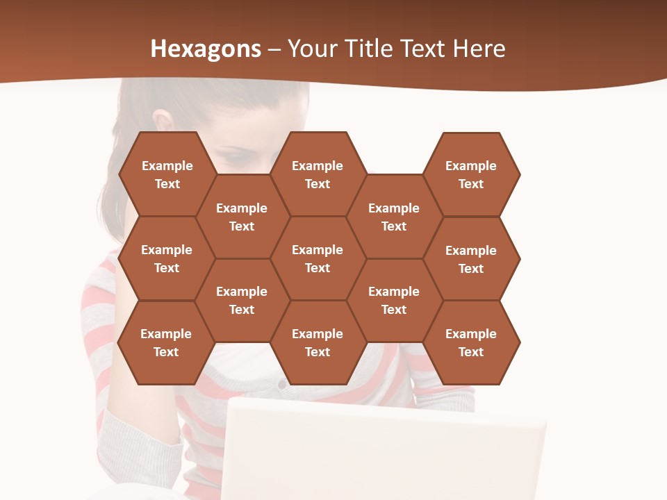 A Woman Sitting On The Floor Using A Laptop Computer PowerPoint Template