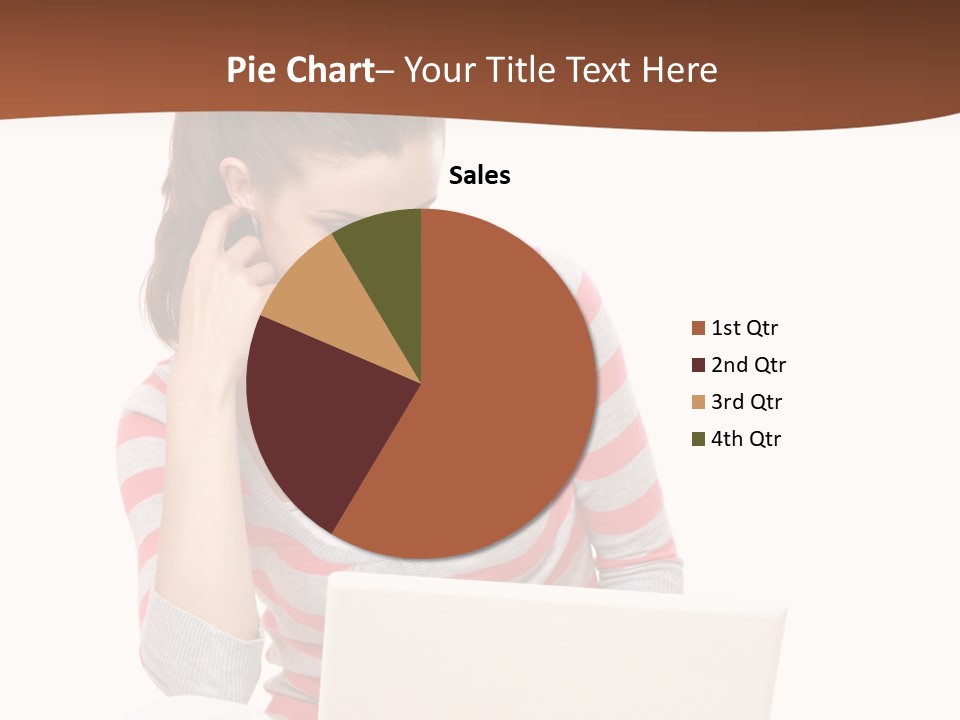 A Woman Sitting On The Floor Using A Laptop Computer PowerPoint Template