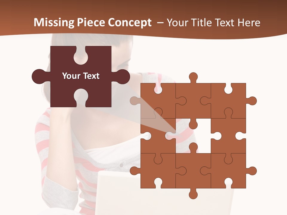 A Woman Sitting On The Floor Using A Laptop Computer PowerPoint Template