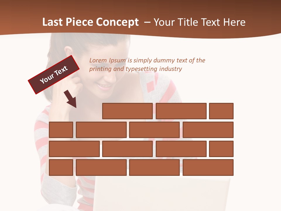 A Woman Sitting On The Floor Using A Laptop Computer PowerPoint Template