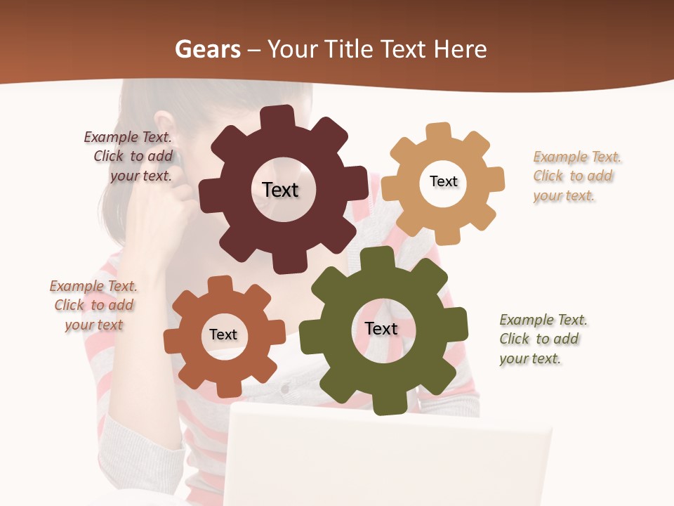 A Woman Sitting On The Floor Using A Laptop Computer PowerPoint Template