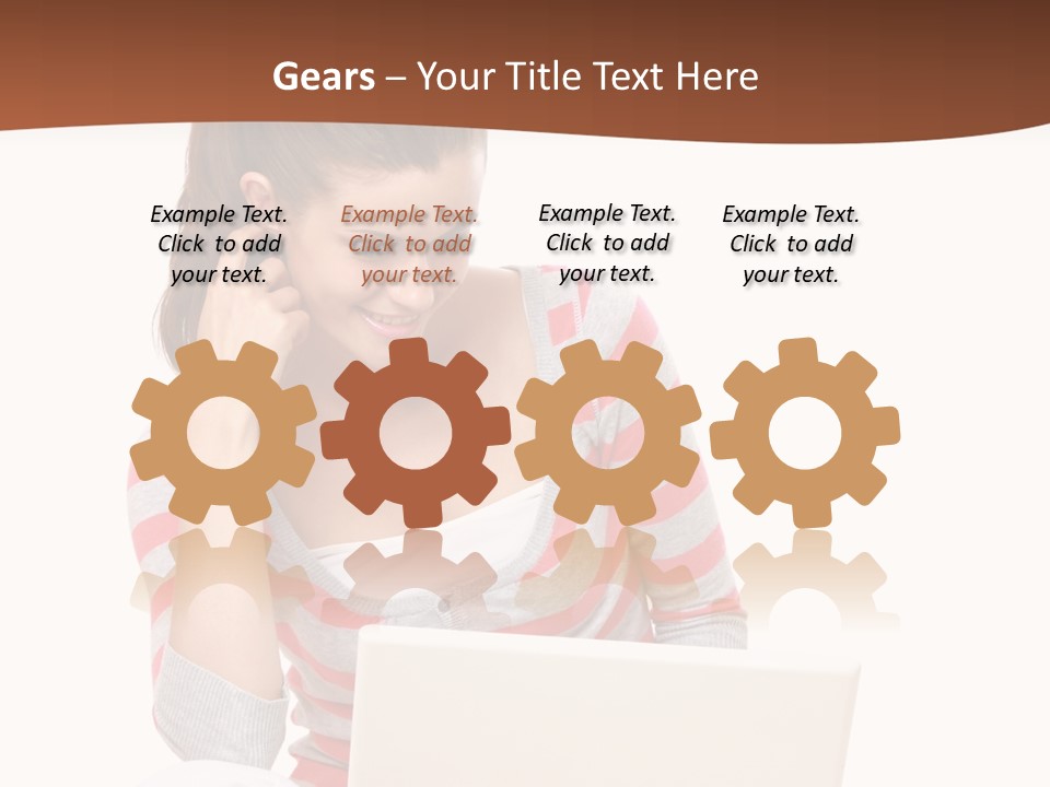 A Woman Sitting On The Floor Using A Laptop Computer PowerPoint Template