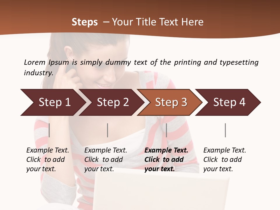 A Woman Sitting On The Floor Using A Laptop Computer PowerPoint Template