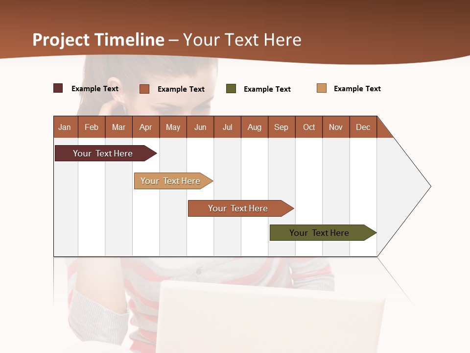 A Woman Sitting On The Floor Using A Laptop Computer PowerPoint Template