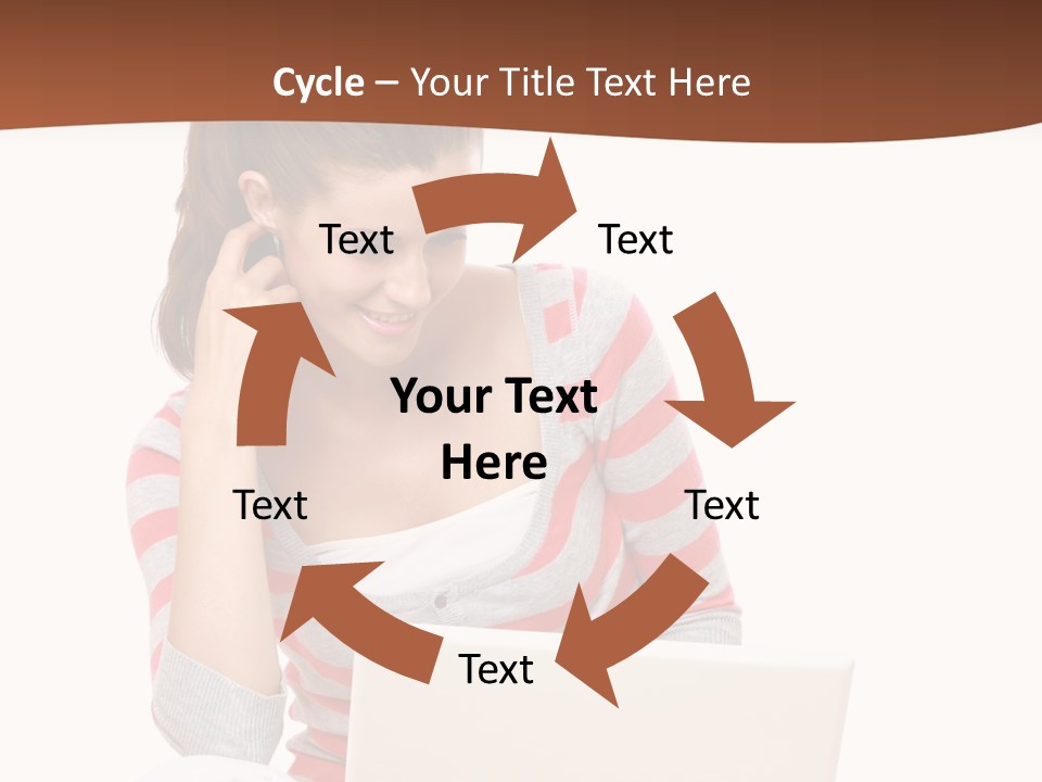 A Woman Sitting On The Floor Using A Laptop Computer PowerPoint Template