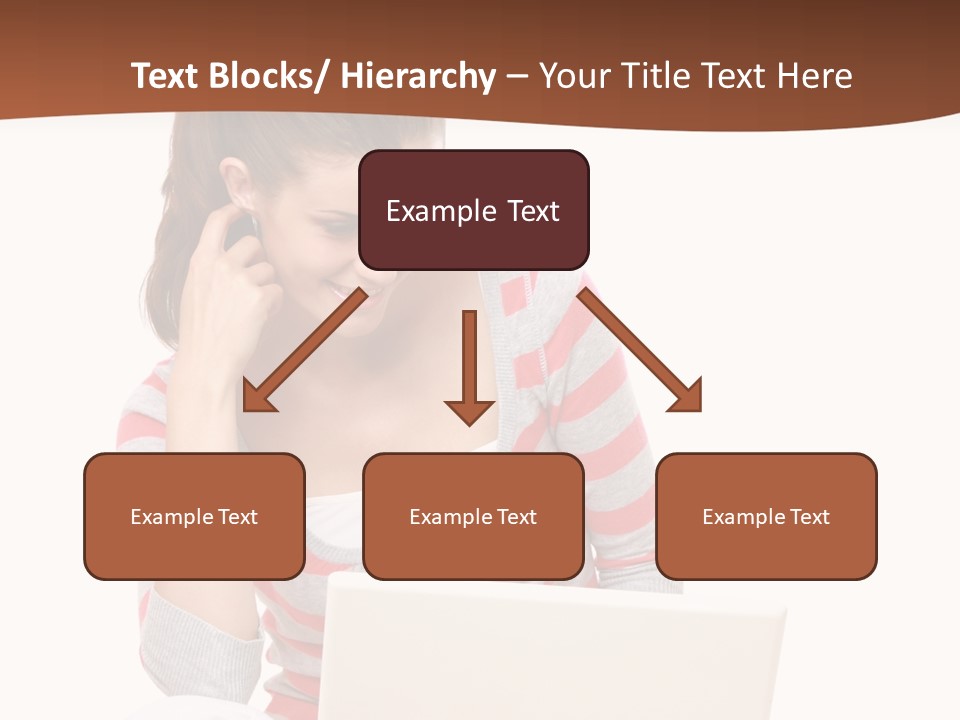 A Woman Sitting On The Floor Using A Laptop Computer PowerPoint Template