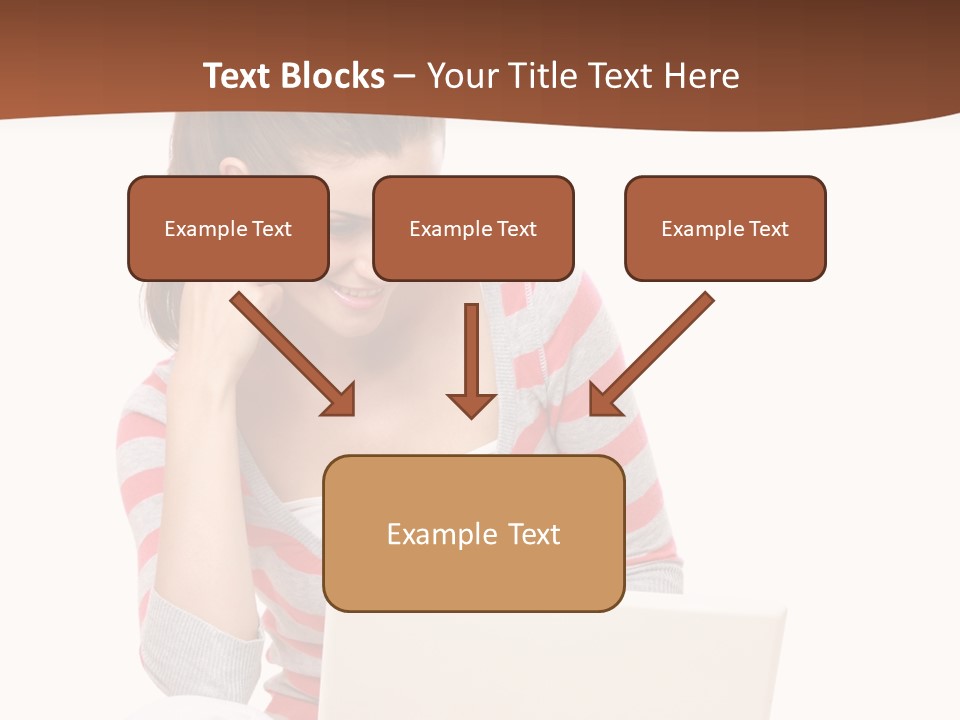 A Woman Sitting On The Floor Using A Laptop Computer PowerPoint Template
